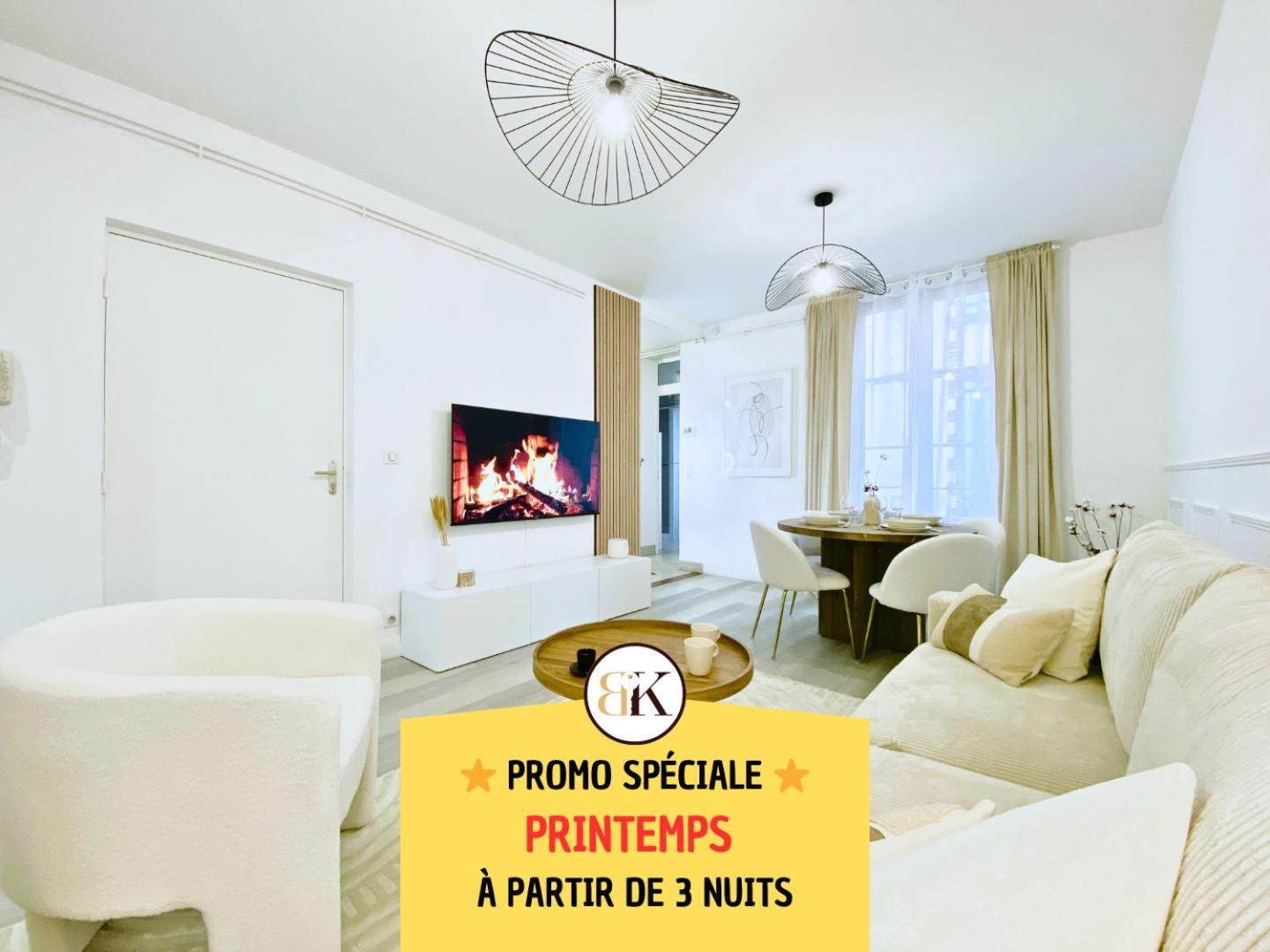 Le Subtil - Best Keys - Elegance & Confort - 2 Chambres Separees - Lit Queen Size - Smart Tv Netflix - Entre Gare & Centre Ville - A 1H De Paris - Wifi Fibre - Check-In Autonome Sens Exterior photo
